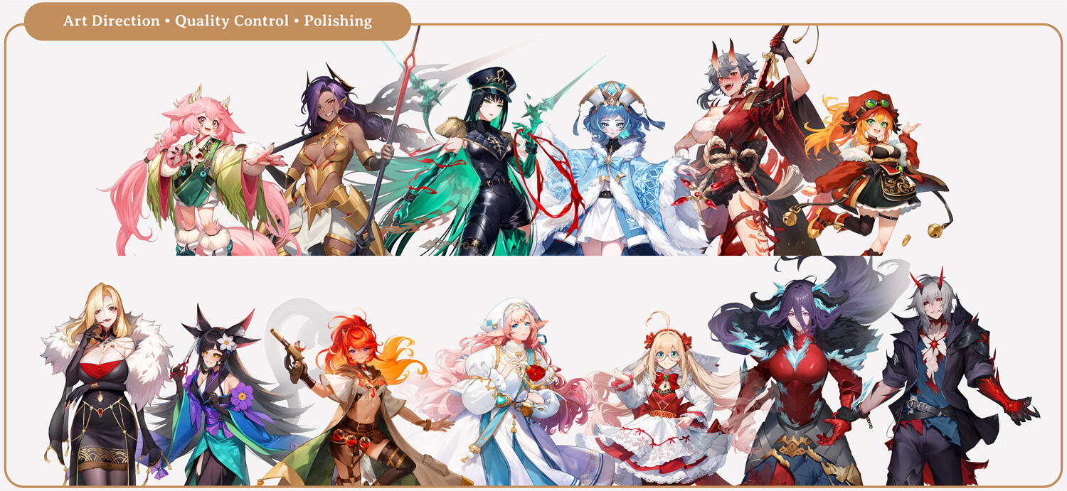 Some of the works that I've directed, QA'd, and polished to meet the project's quality standard