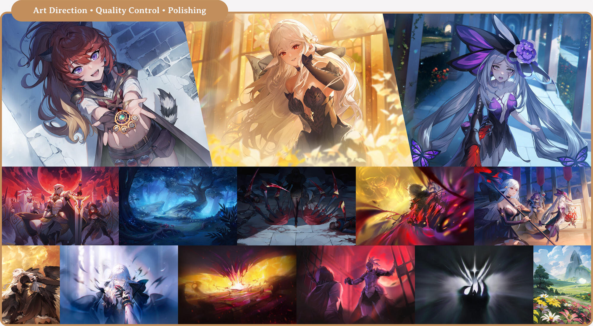 Some of the works that I've directed, QA'd, and polished to meet the project's quality standard